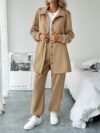 Effortless Chic Casual Pants Set in soft polyester Flattering wide leg pants and a coordinating top for unparalleled comfort and style