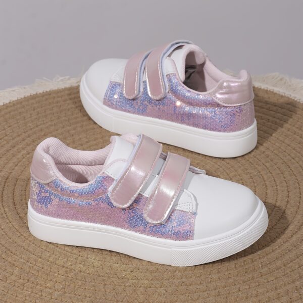 Twinkle Toes Girls Glitter Sneakers Stylish and comfortable glitter sneakers for girls perfect for active play The shoes sparkle and shine offering durability and a touch of magic for little feet