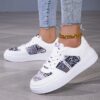 Whimsical White Cartoon Style Sneakers by Newness Chic comfortable and effortlessly cool white sneakers with a cartoon inspired design