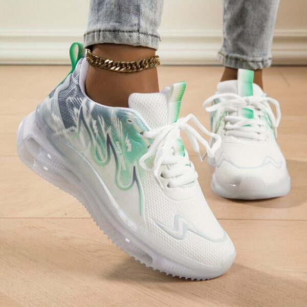 Womens Cloudwalk Breathable Casual Sneakers by Newness in white showcasing the breathable fabric and comfortable EVA sole Modern design for all day wear