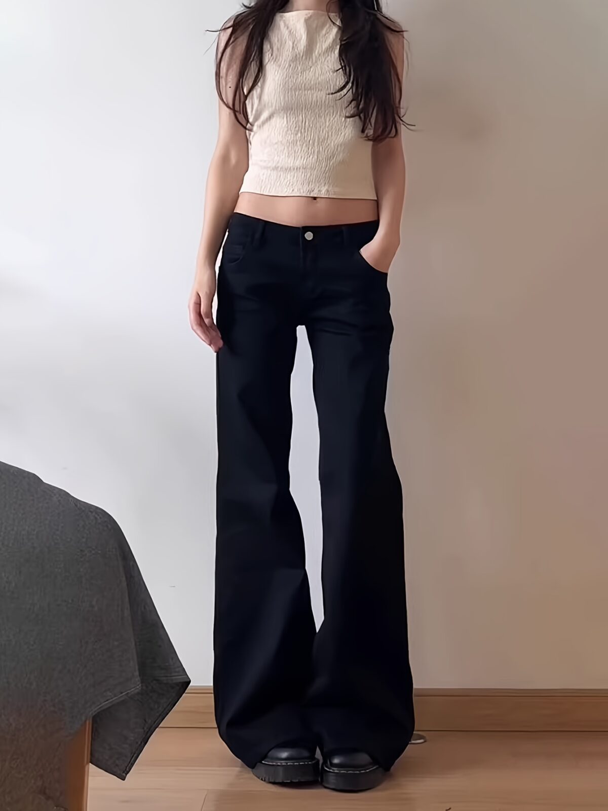 Newness Effortless Chic Low Waist Flared Jeans flattering comfortable and stylish flared jeans in a chic low waist design