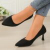 Newness Noir Nights Black Stiletto Heels Elevate your style with these sophisticated and comfortable black stiletto heels perfect for any occasion