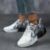 Womens CloudKnit Breathable Knit Sneakers by Newness in white showcasing the comfortable knit upper and modern design Perfect for everyday wear