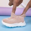 Pastel Pink and Beige Pastel Petal Youngsters Soft Sole Slip On Sneakers for Toddlers and Young Children Lightweight EVA cushioned sole for all day play and breathable comfort