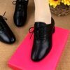 Newness Noir Pointed Block Heels Classic black pointed toe block heels showcasing comfort and elegance Perfect for any occasion