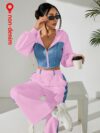 Skyline Chic Two Piece Set Flatlay of a stylish zip up hoodie and wide leg pants in a complementary color scheme Perfect for spring or fall