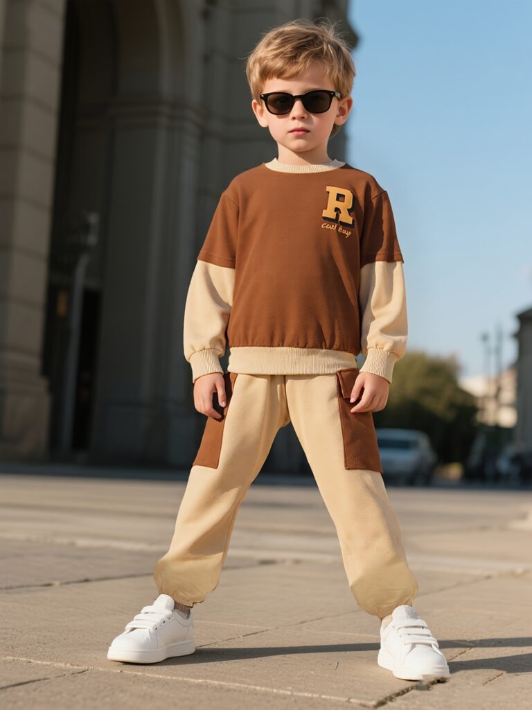 Stylish City Slicker Boys' Tracksuit Set in grey, perfect for active boys. Durable and comfortable for school, play, or weekend adventures.