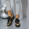 Newness Nova Sparkle Rhinestone Platform Sneakers in white showcasing the dazzling rhinestone detailing and chunky platform sole The sneakers are styled on a models feet emphasizing their comfort and chic design