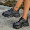 Newness Metropolitan Black Platform Sneakers Elevate your style with these chic and comfortable black platform sneakers perfect for any occasion