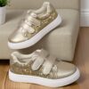 Twinkle Toes Girls Glitter Golden Sneakers 3 12 years sparkling gold sequin skate shoes with comfortable fit and durable sole perfect for running school and parties