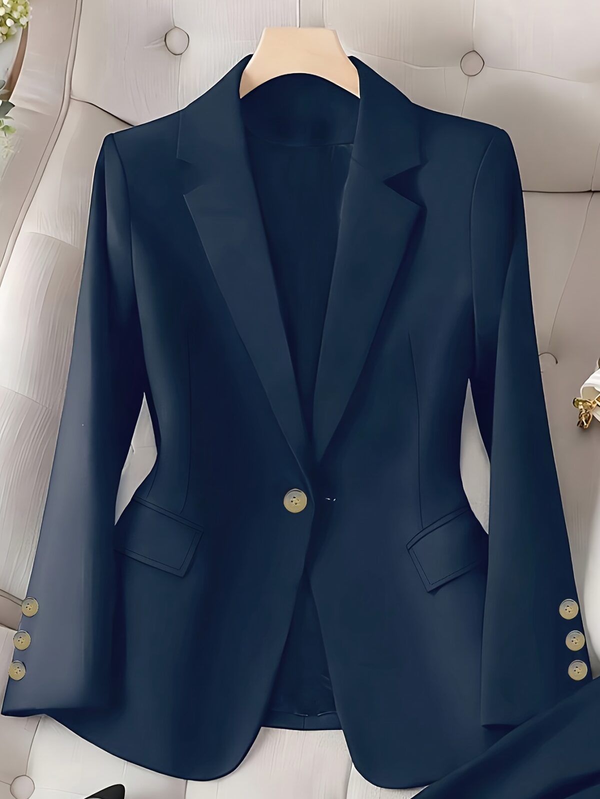 Womens Navy Blue Blazer   Executive Chic Style Versatile elegant and perfect for all seasons Crafted from premium polyester