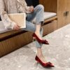 Golden stiletto heels with elegant bow featuring a comfortable insole and slip resistant sole perfect for weddings and events