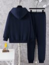 Stylish black hoodie and pants set for kids perfect for cozy autumn days Made of comfortable polyester