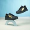 Sparkle Steps Girls EVA Sneakers in white with golden accents showcasing their soft lace up design Perfect for school play or casual wear