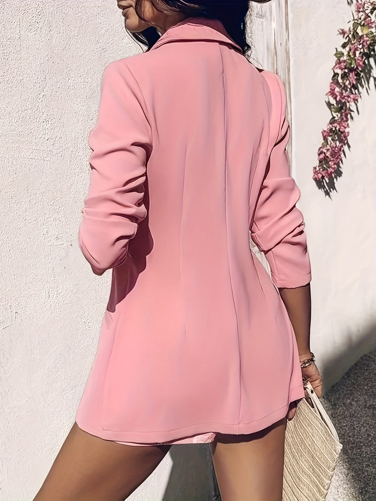Stylish womens light pink floral print blazer perfect for office or casual wear Springfall must have