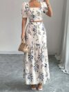 Effortlessly chic Casablanca Floral Print Skirt Set from Newness perfect for spring and summer Features a flowing skirt and coordinating top in a vibrant floral print
