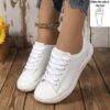 Newness Cloud Comfort Wide Fit Sneakers White sneakers with breathable lining and EVA sole showcasing their wide fit design for ultimate comfort