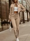 The Newness Uptown Casual Two Piece Suit A stylish and comfortable spring outfit featuring a sophisticated yet relaxed design Model showcases effortless chic