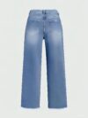 Newness Effortless Chic Straight Leg Jeans with Raw Hem A flattering pair of straight leg jeans in premium denim featuring a trendy raw hem