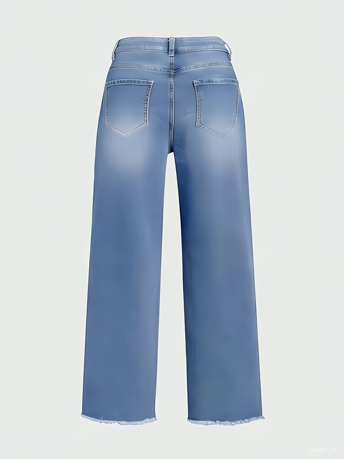 Newness Effortless Chic Straight Leg Jeans with Raw Hem A flattering pair of straight leg jeans in premium denim featuring a trendy raw hem