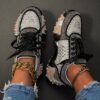 Newness Nova Sparkle Rhinestone Platform Sneakers Elevate your style with these chic durable platform sneakers featuring dazzling rhinestones Perfect for any occasion