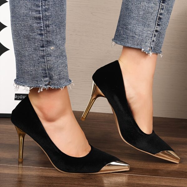Luminous Nights Glitter Stiletto Heels by Newness Elevate your style with these glamorous comfortable glitter heels