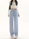 Newness Dubai Nights High Waist Straight Jeans Premium denim jeans in a chic modern straight leg style featuring a flattering high waist