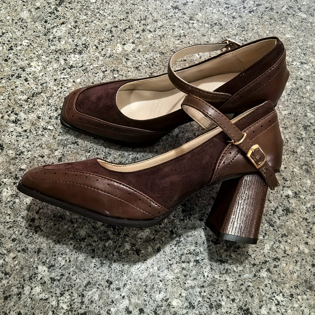 Newness Timeless Square Toe Mary Janes Classic black square toe Mary Jane shoes with a comfortable low heel showcasing a vintage inspired design with modern appeal