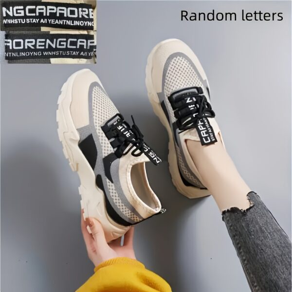 Newness Womens Breathable Mesh Casual Sneakers Newness Bangladesh Pair of womens breathable mesh casual sneakers in white low top design with lace up closure and soft knit insole