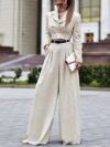 Desert Beige Cairo Two Piece Suit from Newness Elegant polyester suit perfect for fallwinter Dubai inspired style