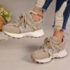 Newness Aura SX Thick Soled Casual Sneakers Chic comfortable sneakers in a retro modern design Perfect for fashion forward women