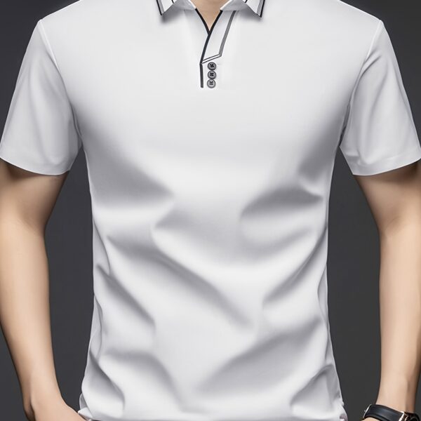 Summer Breeze Men's V-Neck Golf Shirt in a stylish, breathable regular fit, perfect for golf, tennis, or casual wear.