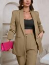 Womens elegant solid color blazer perfect for professional or casual wear Versatile and timeless style upgrade your wardrobe today