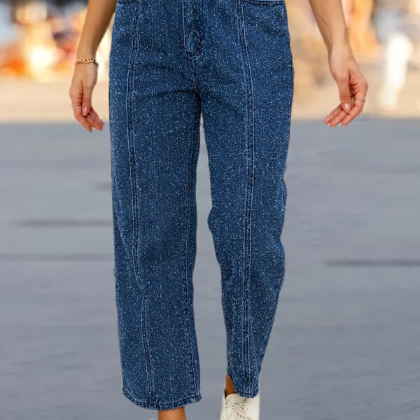 Flattering wide leg jeans in premium denim offering a chic and comfortable fit