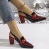 Newness Gala Rhinestone Mary Jane Heels in a chic color block design perfect for any occasion