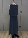 Effortless Chic Solid Color Two Piece Set in luxurious polyester and elastane Flattering silhouette perfect for any occasion