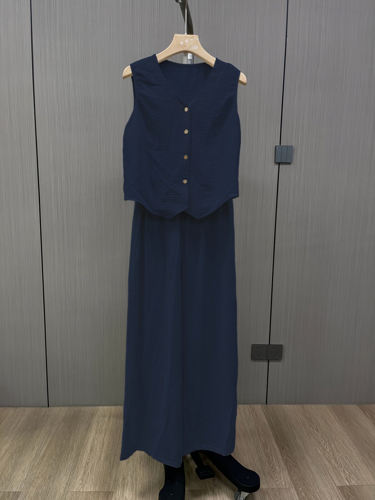 Effortless Chic Solid Color Two Piece Set in luxurious polyester and elastane Flattering silhouette perfect for any occasion