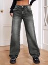 Flatlay of Newness Timeless Classic Straight Leg Jeans showcasing the perfect straight leg fit and versatile denim wash