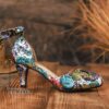 Enchanted Garden Floral French Heels by Newness Elegant floral print French heels perfect for weddings parties and special occasions