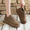 Newness Womens Retro Platform Sneakers in multiple colors showcasing cushioned sole lace up design and comfortable fit