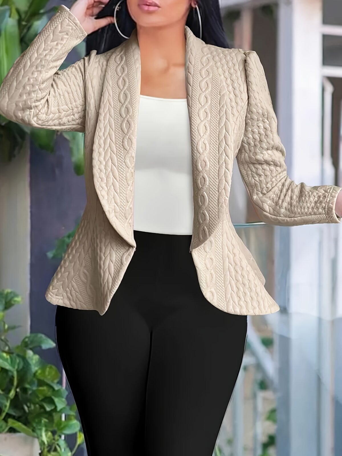 Timeless Chic Womens Elegant Tailored Collar Blazer in versatile wrinkle resistant fabric Perfect for professional and formal events