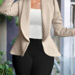 Timeless Chic Womens Elegant Tailored Collar Blazer in versatile wrinkle resistant fabric Perfect for professional and formal events