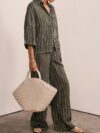 Effortless style meets ultimate comfort with the Newness Striped Shorts Set This chic two piece set features a stylish striped pattern perfect for any occasion