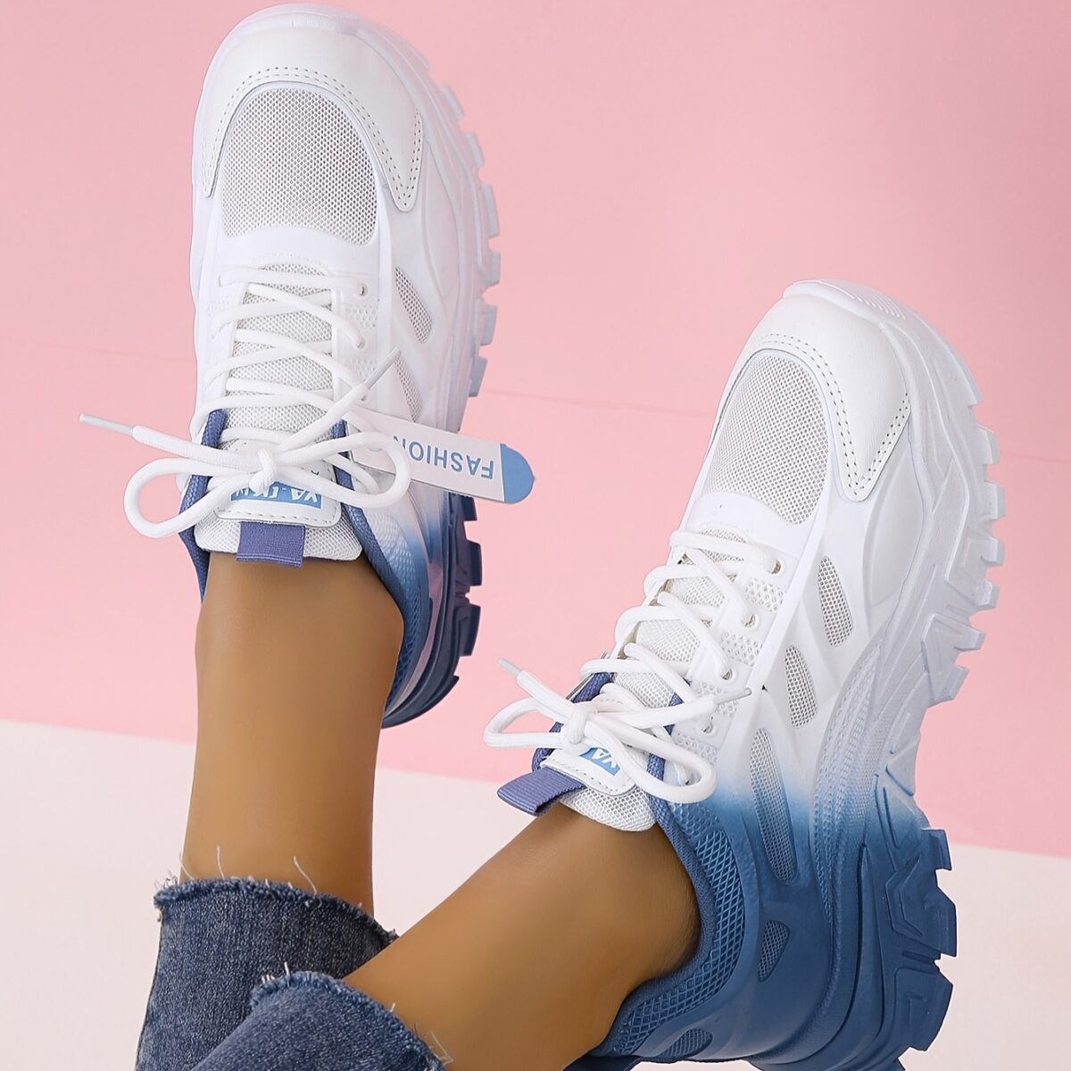 Newness Ocean Breeze Gradient Low Top Sneakers showcasing breathable comfort and modern design perfect for all season wear