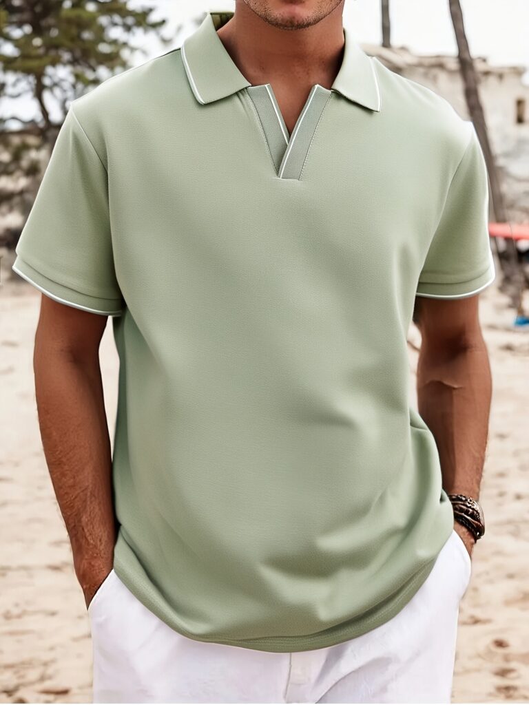 Summer Breeze Men's Short Sleeve Polo Shirt in classic style, perfect for the office or golf course.