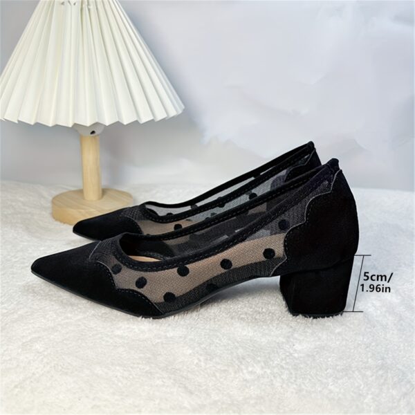 Newness Chic Polka Dot Block Heels Elevate your style with these modern and chic polka dot block heels perfect for any occasion