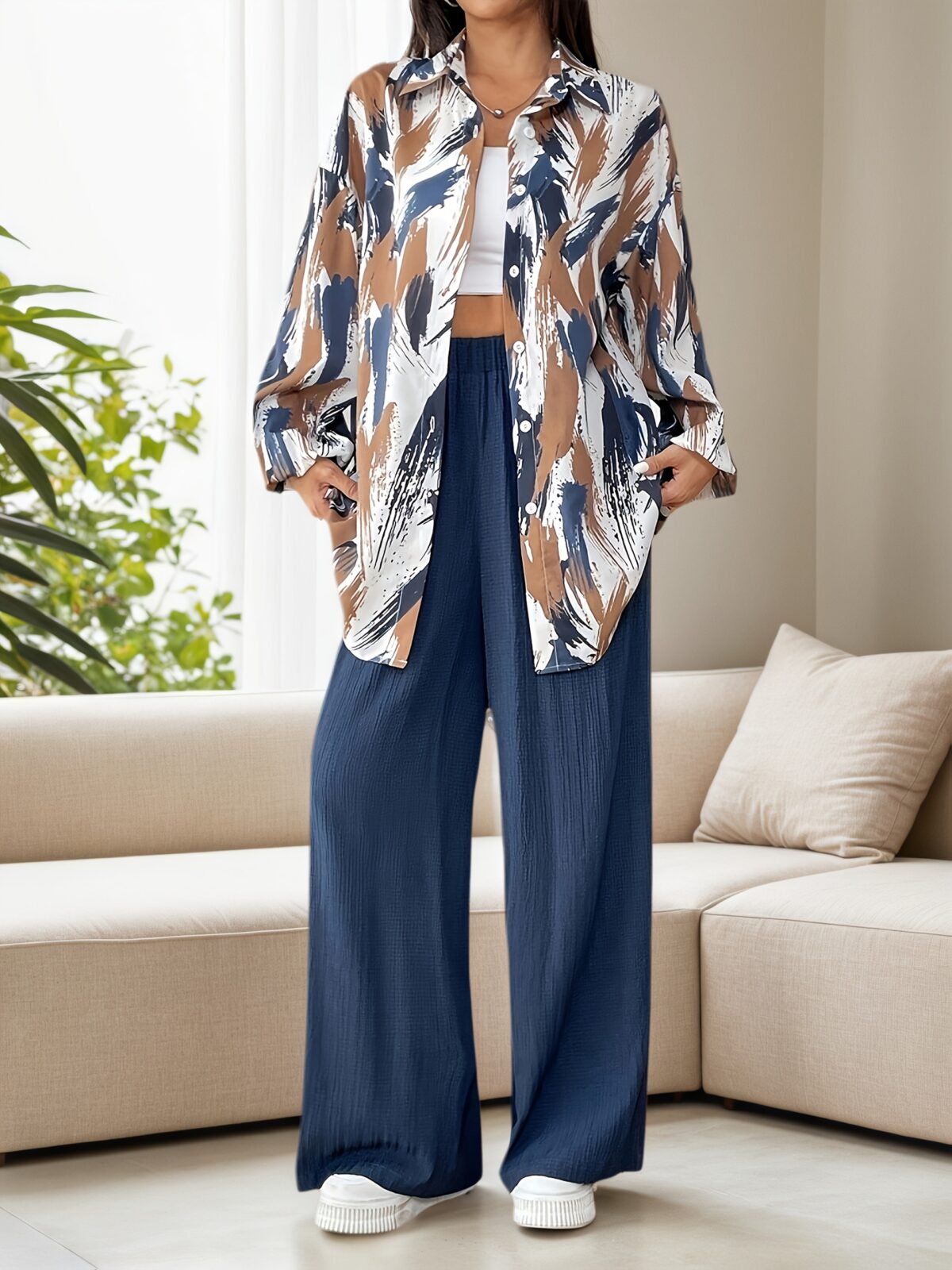 Effortlessly chic Casablanca Floral Print Set from Newness This two piece set features a loose flowing silhouette and a vibrant floral print perfect for any occasion