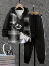 Stylish boys color block set perfect for autumn adventures Features a hoodie and pants in a trendy color block design Ideal for outdoor play