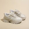 Light beige chunky sneakers from Newness showcasing effortless style and all day comfort The sneakers are ideal for casual chic outfits