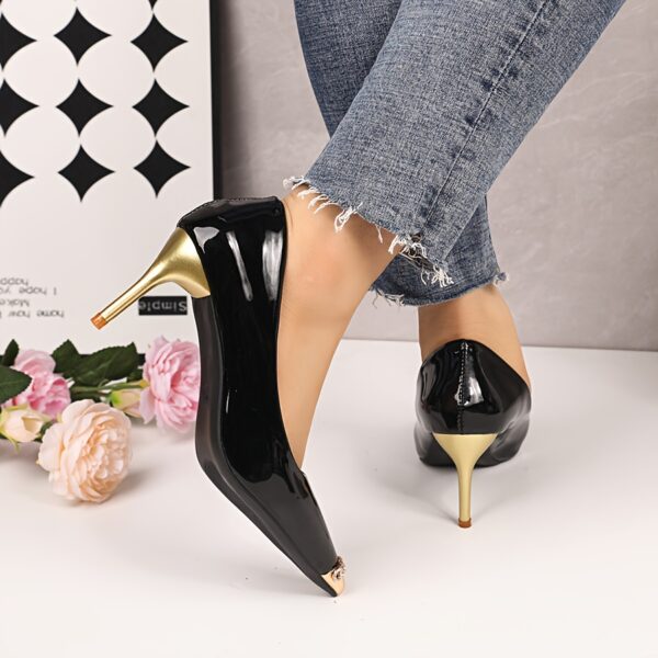 Newness Noir Nights Black Stiletto Heels with dazzling rhinestone accents These elegant heels are perfect for evening events